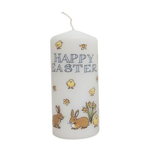 Easter Bunnies And Chicks Pillar Candle