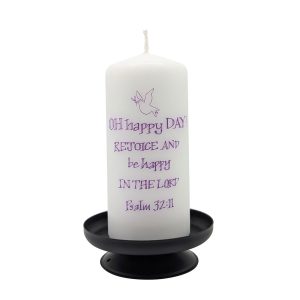 Oh Happy Faith Pillar Candle