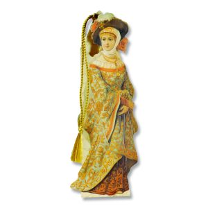 Victorian Woman In Gold Dress And Black Hat Bookmark Cards