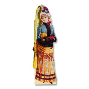 Victorian Woman With Muff And Flowers Bookmark Cards