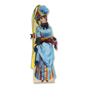 Victorian Woman With Folded Parasol In Arms Bookmark Cards