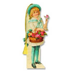 Victorian Girl In Sailor Dress With Basket Bookmark Cards