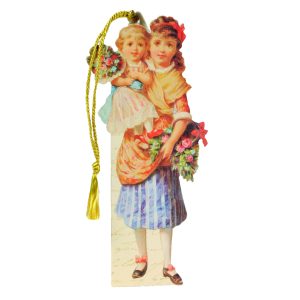 Victorian Girl With Child And Flowers Bookmark Cards
