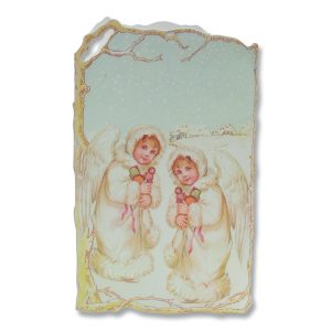 Angels In The Snow Nostalgic Christmas Card