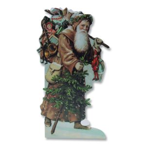 Father Christmas Tree And Toys Nostalgic Christmas Card