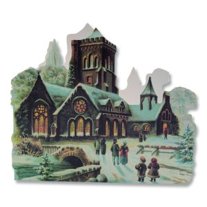 Church In The Snow Nostalgic Christmas Card