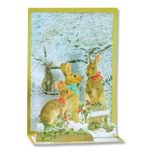 Rabbits Pop-Up Christmas Card