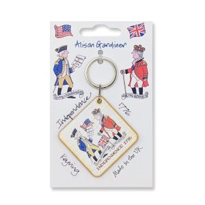 Independence Plywood Keyring (Square) on Backing Card
