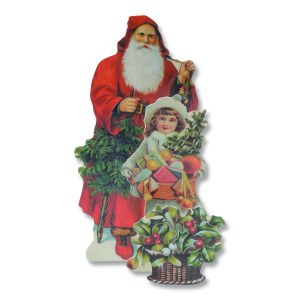 Father Christmas And Girl 3D Christmas Card