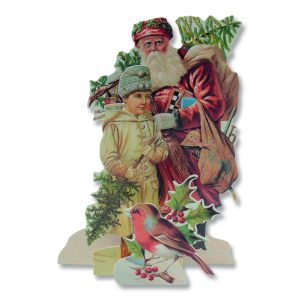 Father Christmas And Little Boy 3D Christmas Card