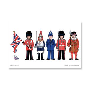 London Figures Tea Towel